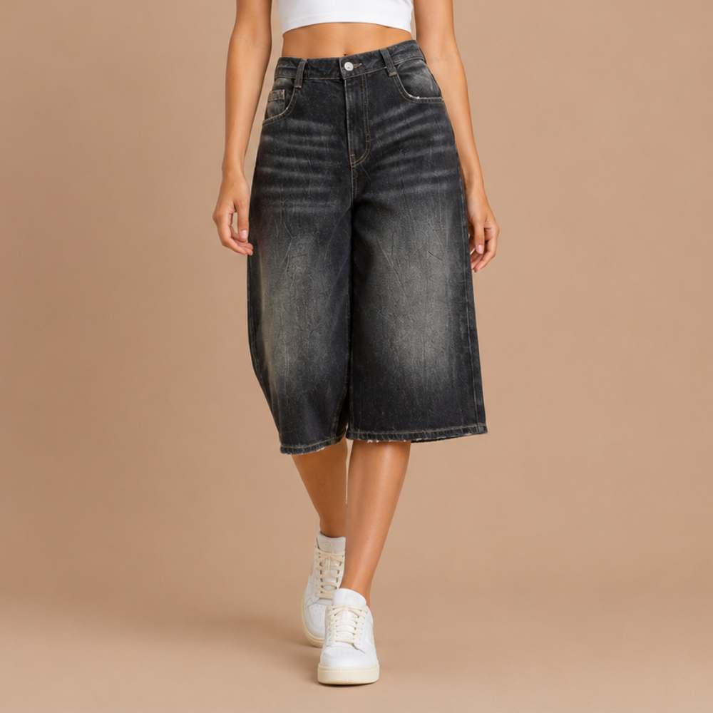 Dames baggy bermuda-short met lage taille