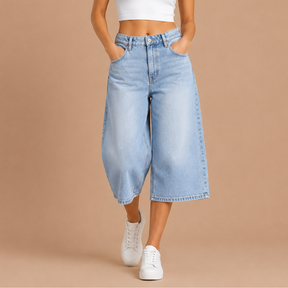 Dames baggy bermuda-short met lage taille