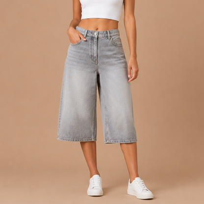 Dames baggy bermuda-short met lage taille